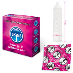 Préservatifs Skins Dots and Ribs 4 pack